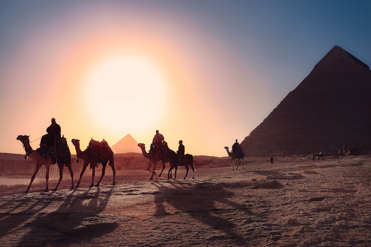 Giza plateau area near the Grand Egyptian Museum